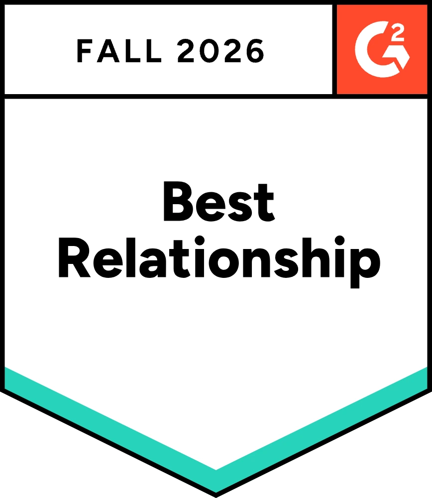 G2 Best Relationship Fall 2026 badge