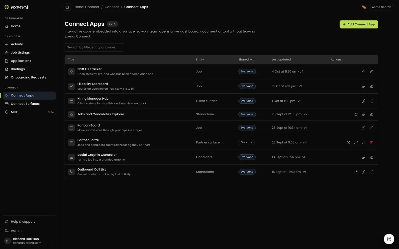Exenai Connect - User - Connect Apps