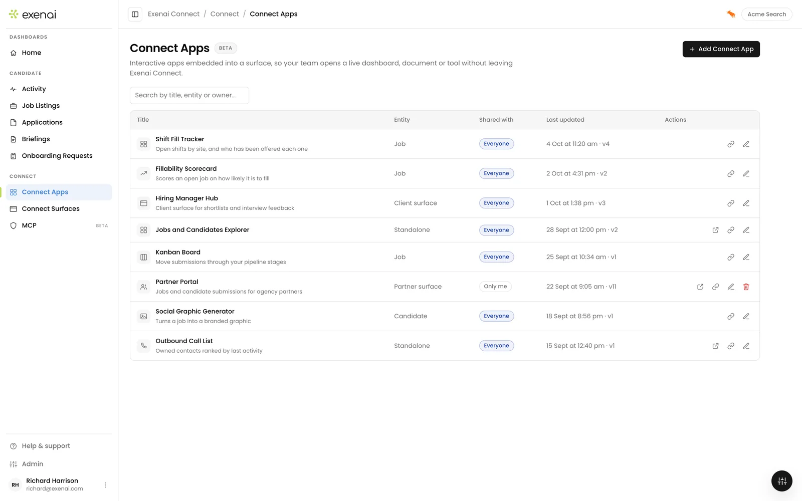 Exenai Connect - User - Connect Apps