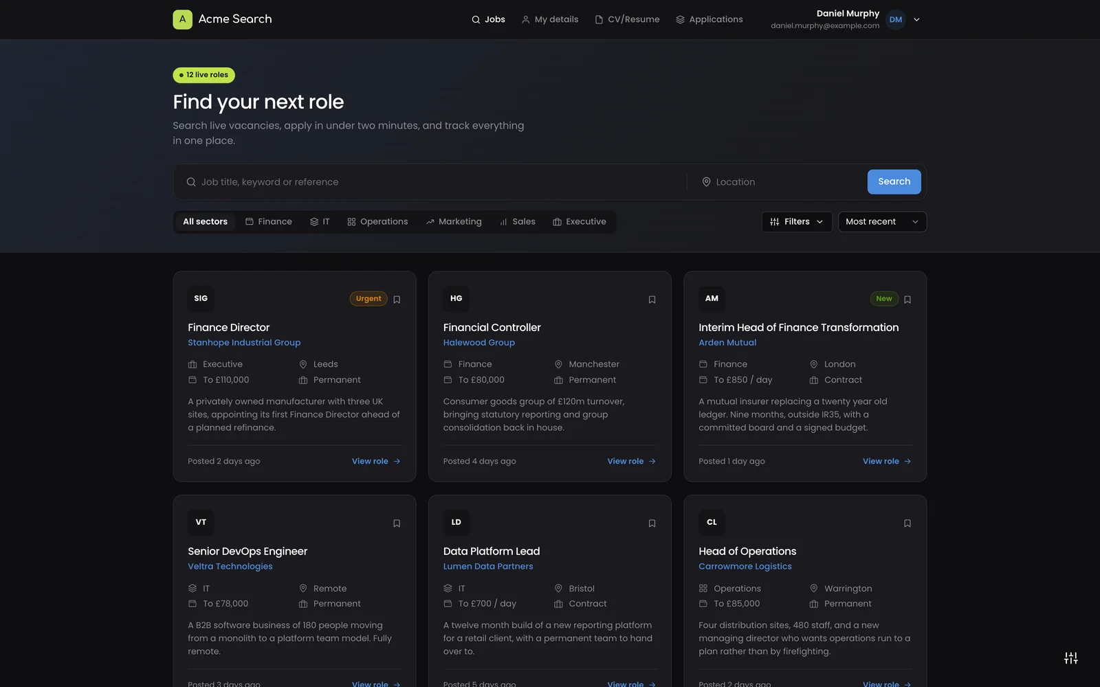 candidate.yourdomain.com - Job Listings