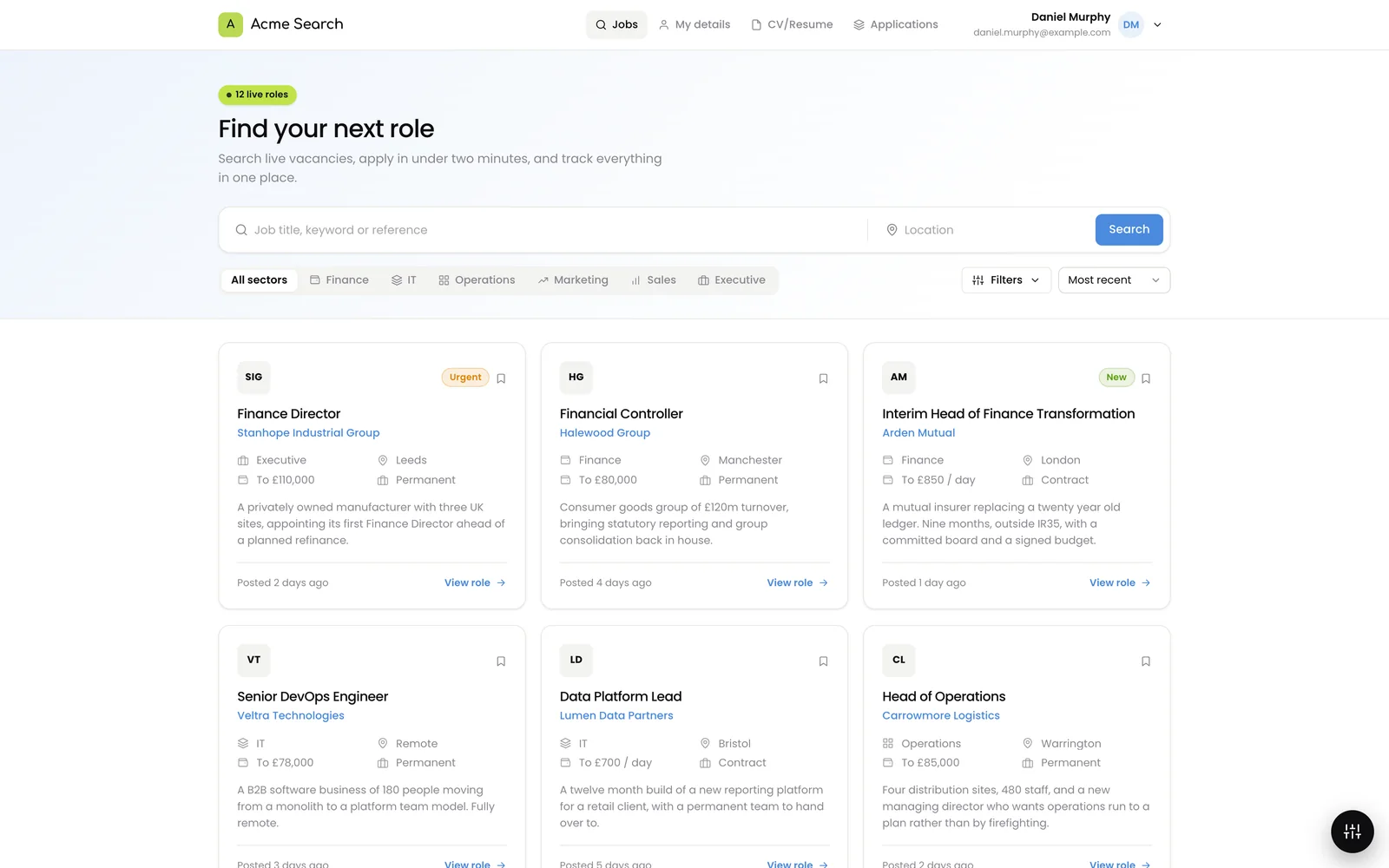 candidate.yourdomain.com - Job Listings