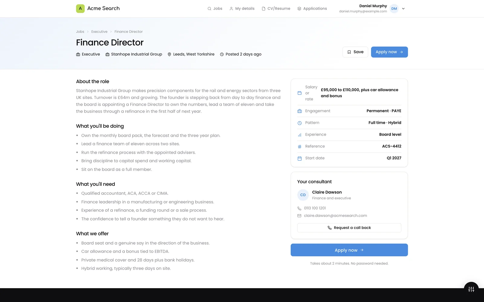 candidate.yourdomain.com - Job Details