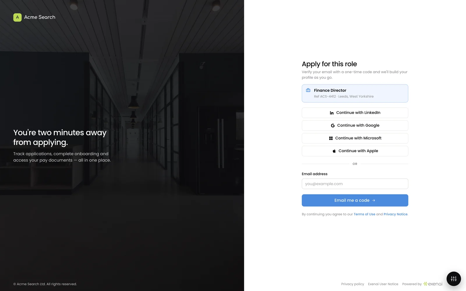 candidate.yourdomain.com - Login