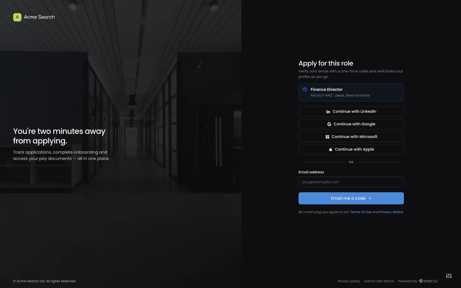 candidate.yourdomain.com - Login