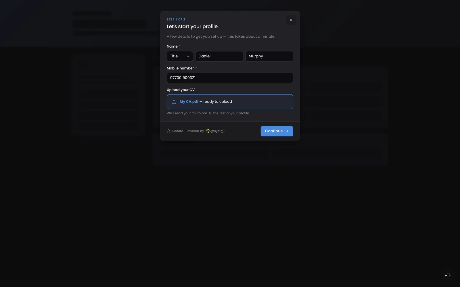 candidate.yourdomain.com - Apply - Basic Details