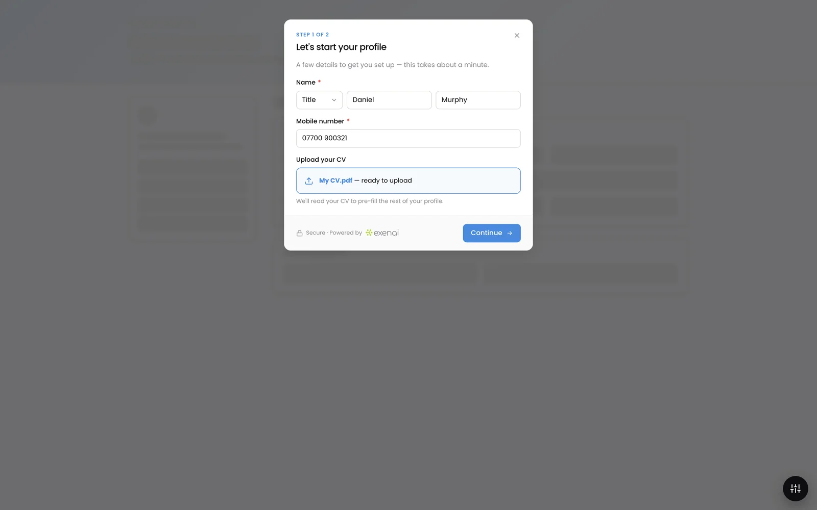 candidate.yourdomain.com - Apply - Basic Details