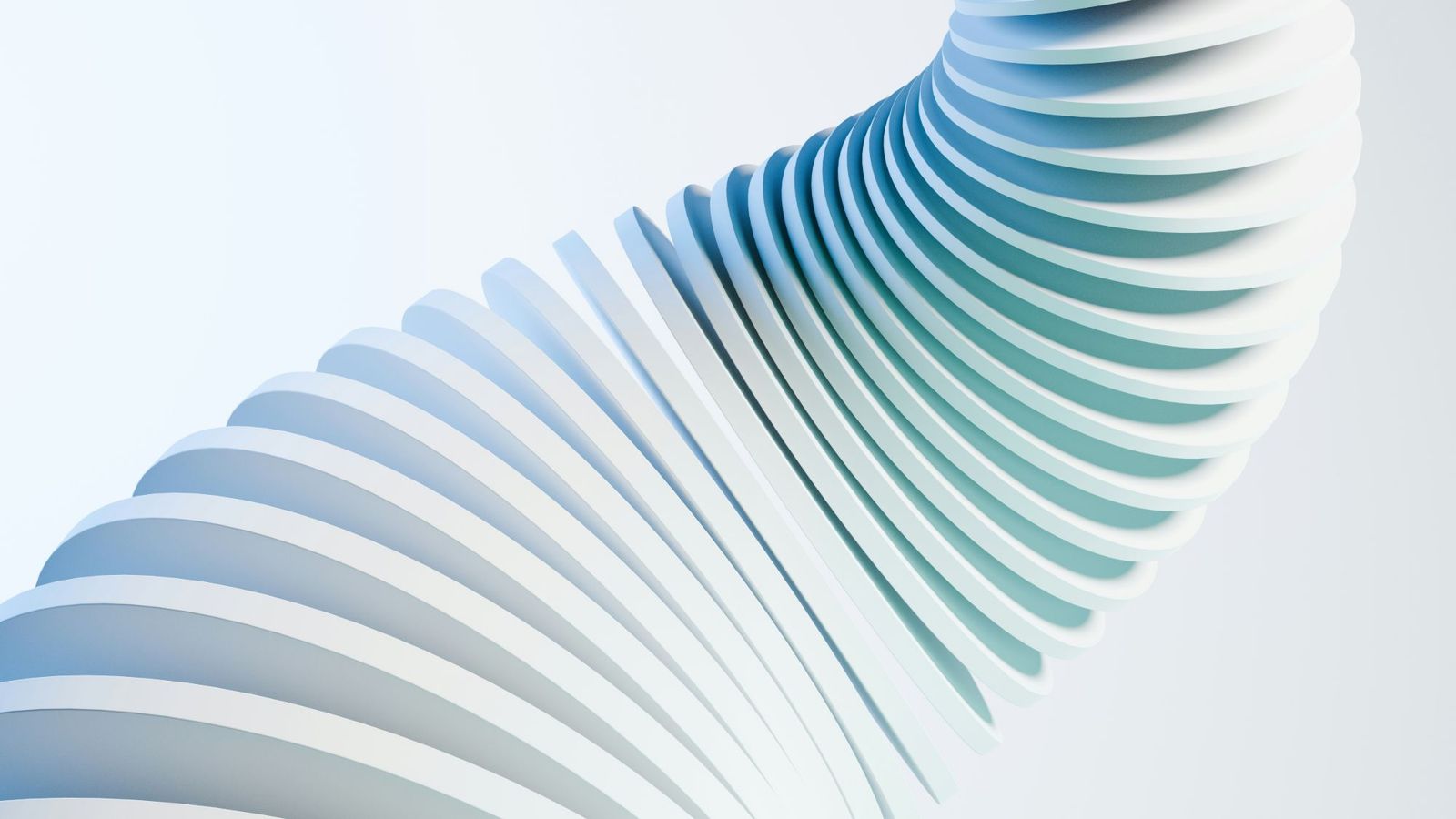 Soft white and teal curved forms