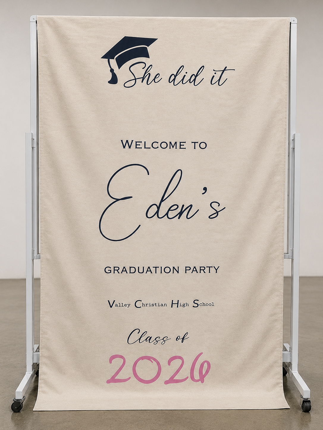Custom printed welcome sign