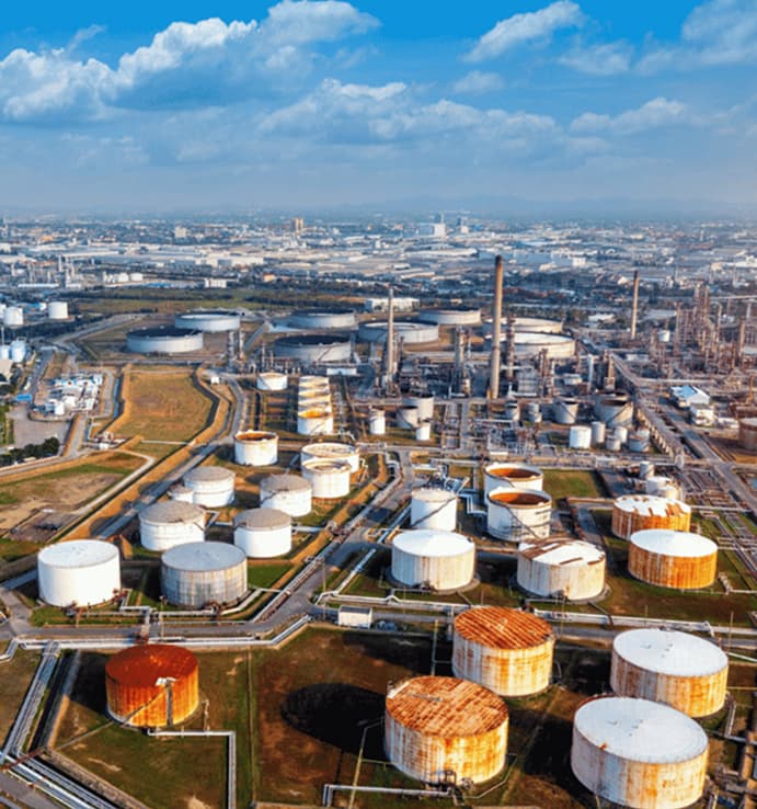 oil site drone shot