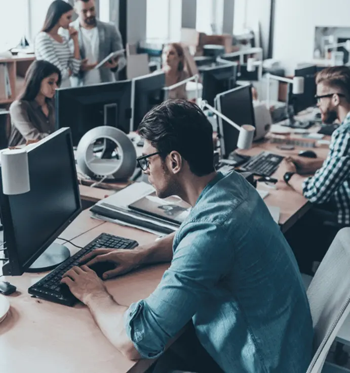 office staff working