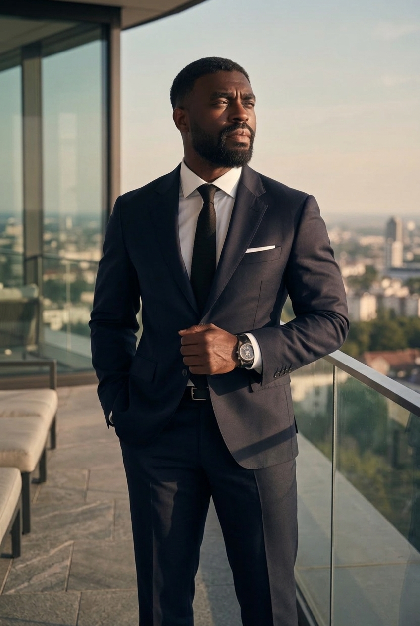 Hugues Kisita, Founder of HKONNECT, on a terrace overlooking the city