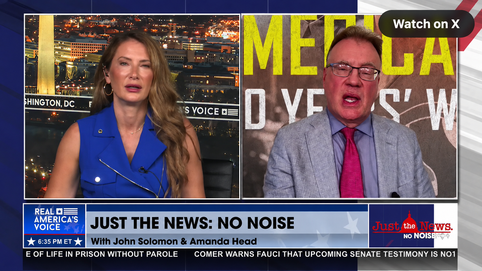 Thayer in an interview on Just The News: No Noise.