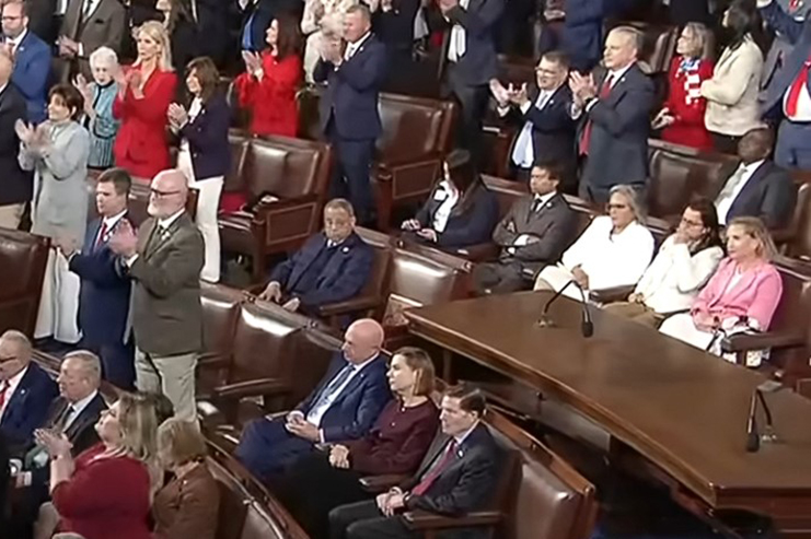 Congress members during a meeting inside the Capitol building