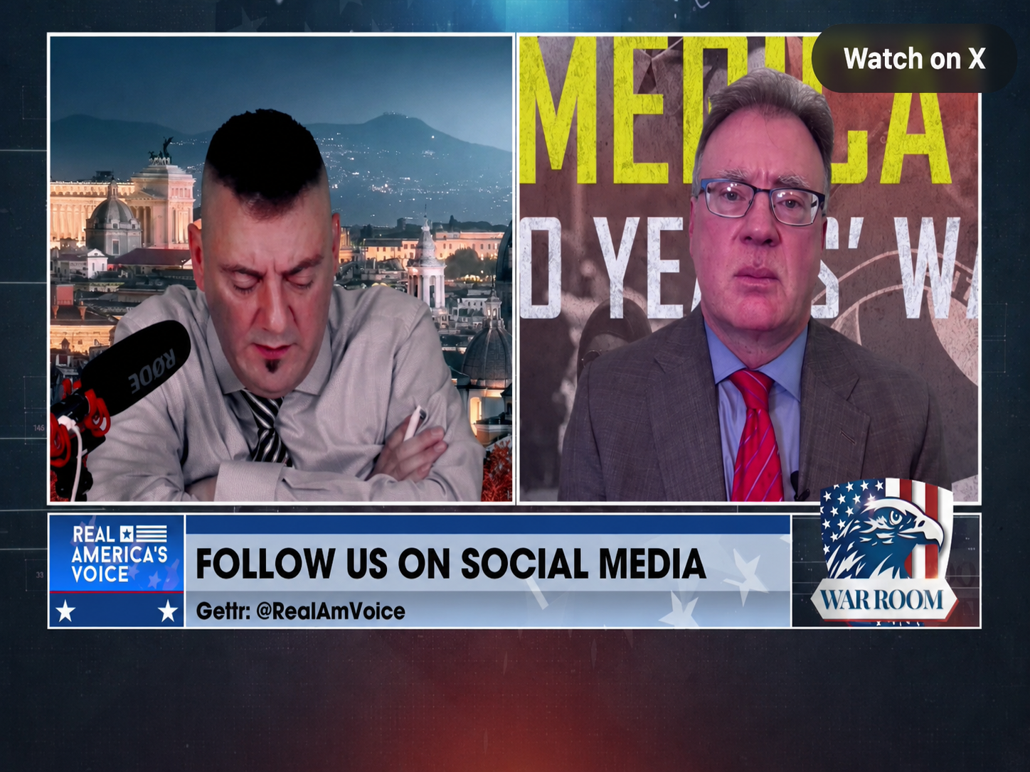 Dr. Bradley Thayer discussing political strategy during a WarRoom interview