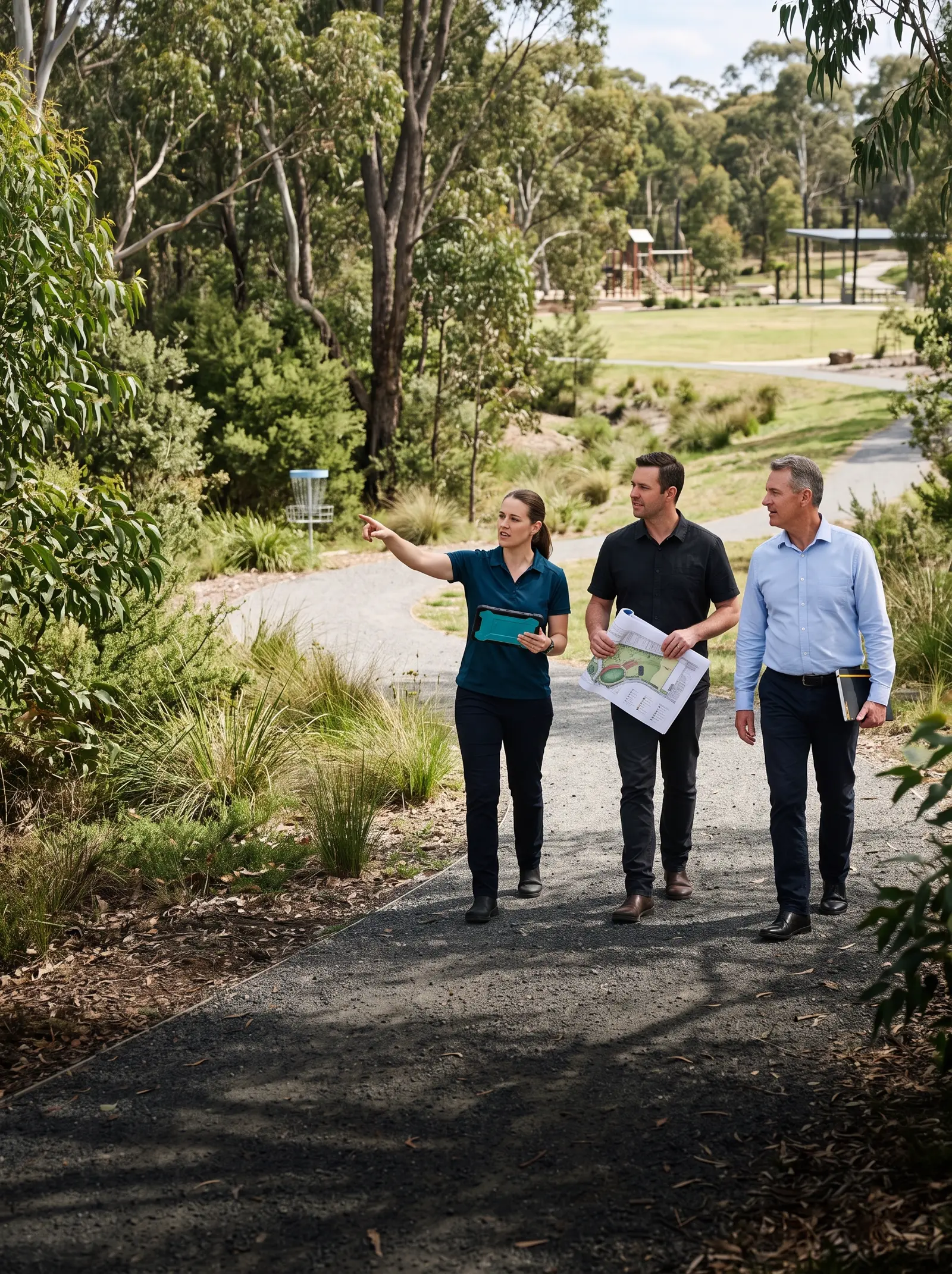 A designed course integrated into its landscape
