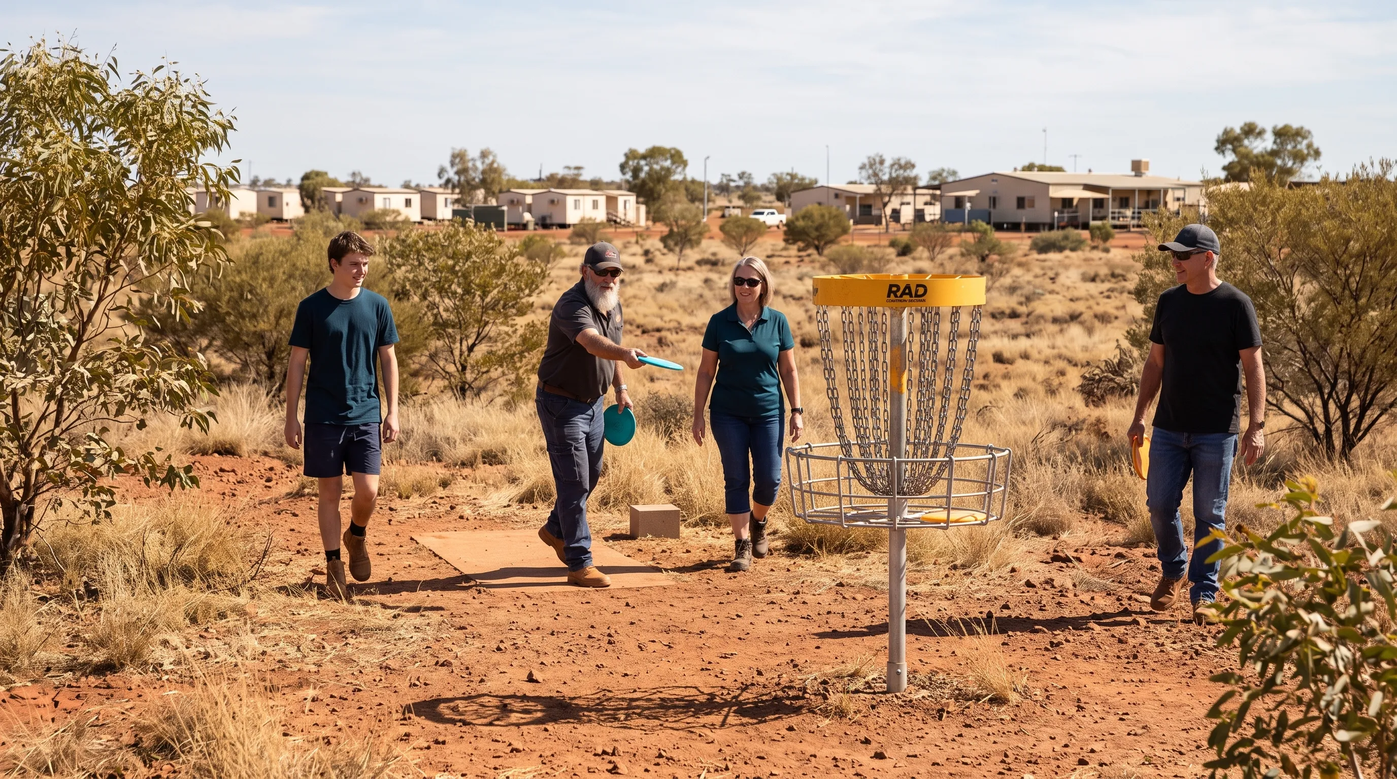 A disc golf course serving a remote community