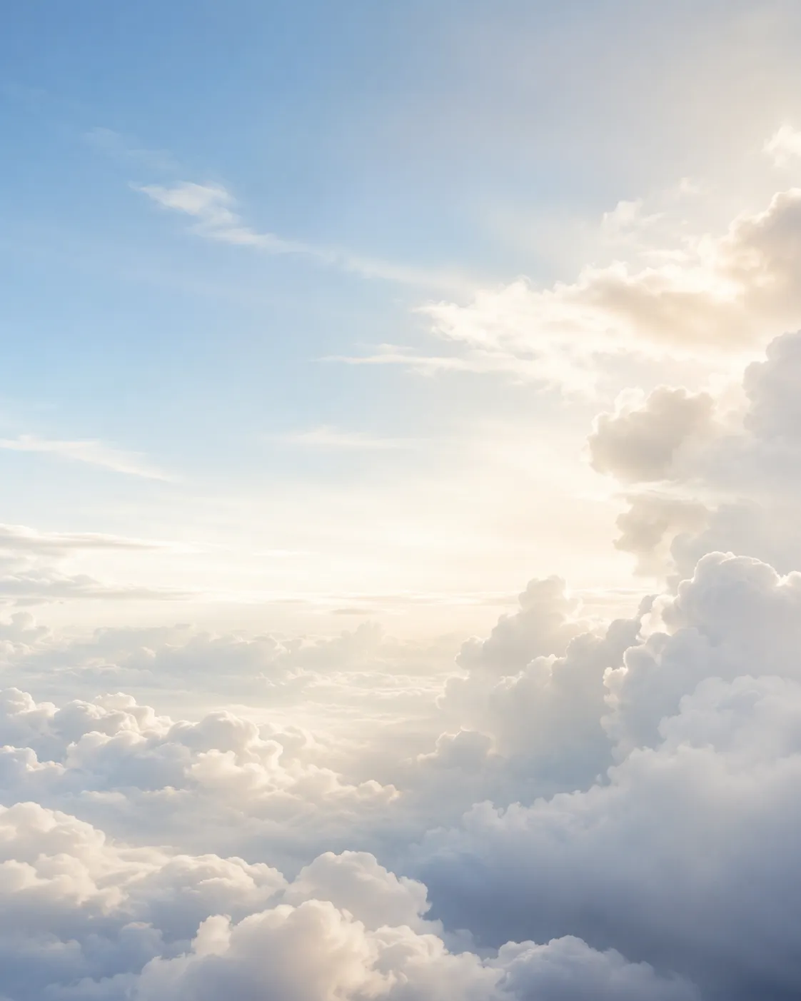 Cielo luminoso y nubes como representación visual del alma