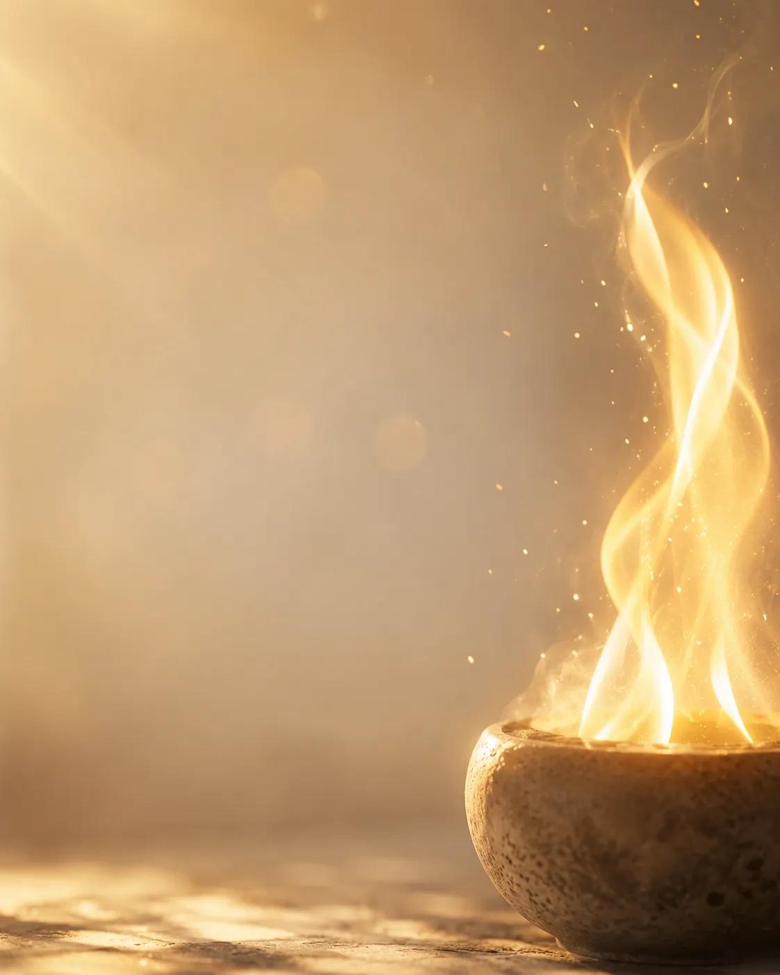 Fuego cálido como representación visual del espíritu