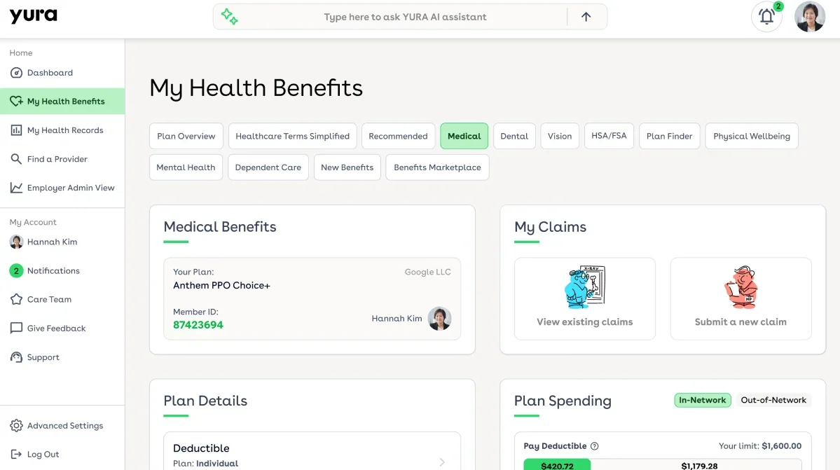 Yura Health cost transparency platform built by Horizon Labs