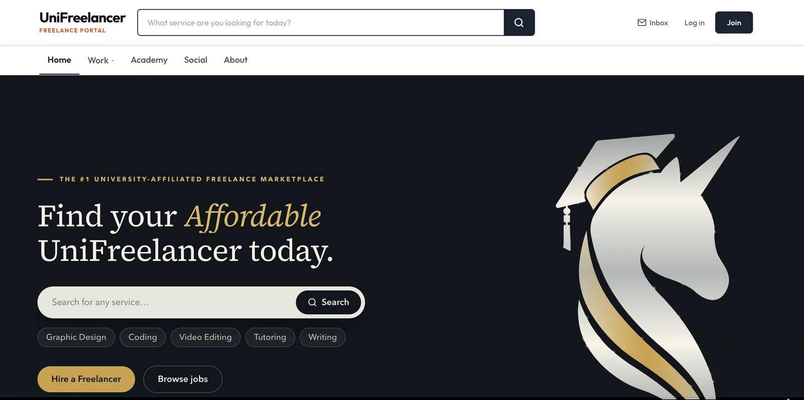 UniFreelancer student freelancing marketplace built by Horizon Labs
