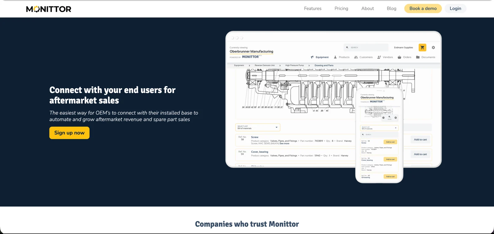 Monittor industrial equipment monitoring marketplace built by Horizon Labs