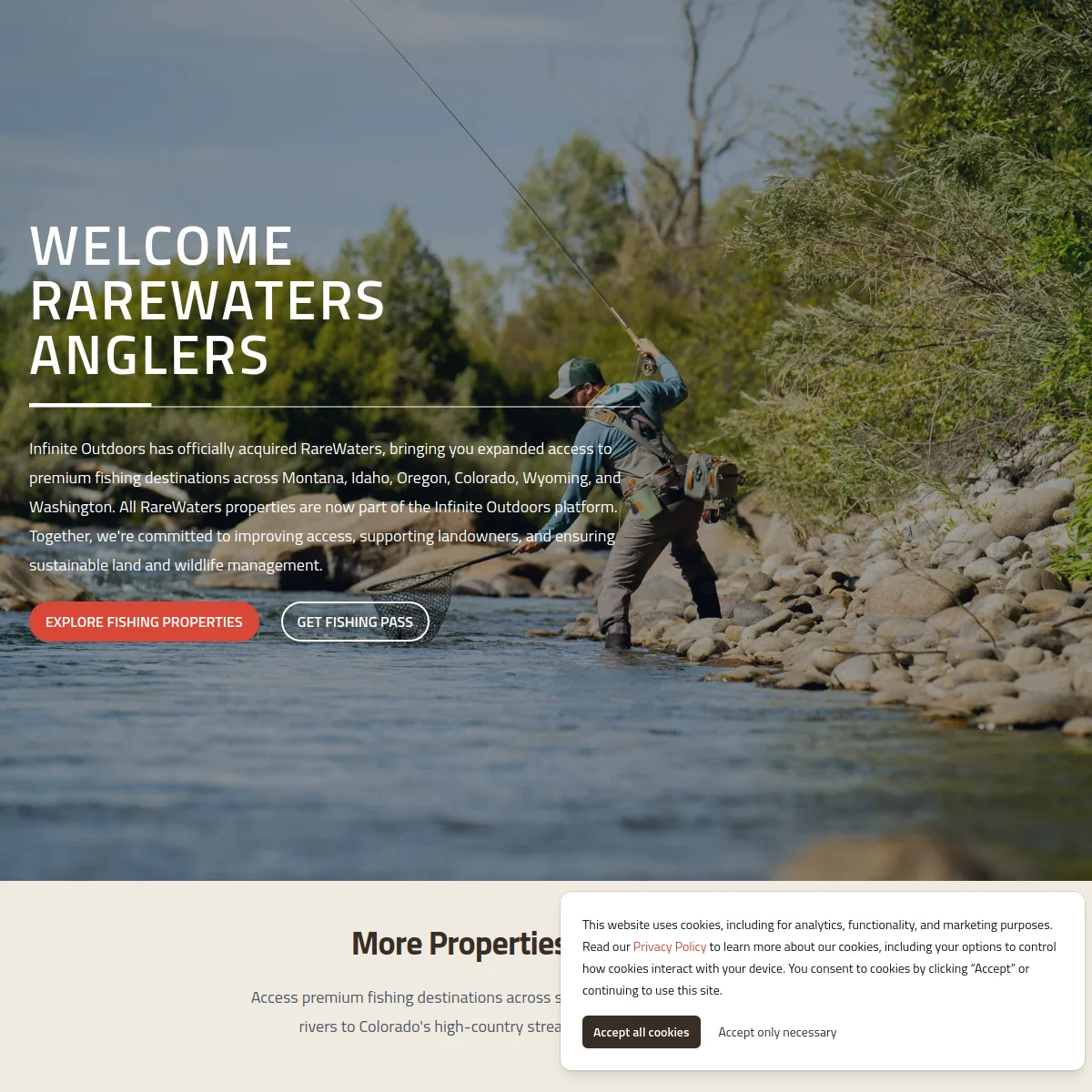 RareWaters private-water fly-fishing marketplace built by Horizon Labs