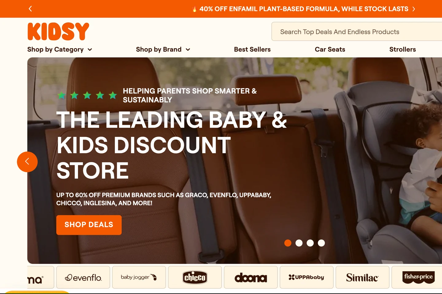 Kidsy open-box and gently used children's gear marketplace built by Horizon Labs