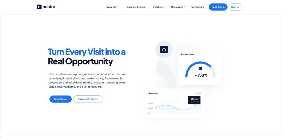 Nostra.ai website, a Horizon Labs GTM engineering client