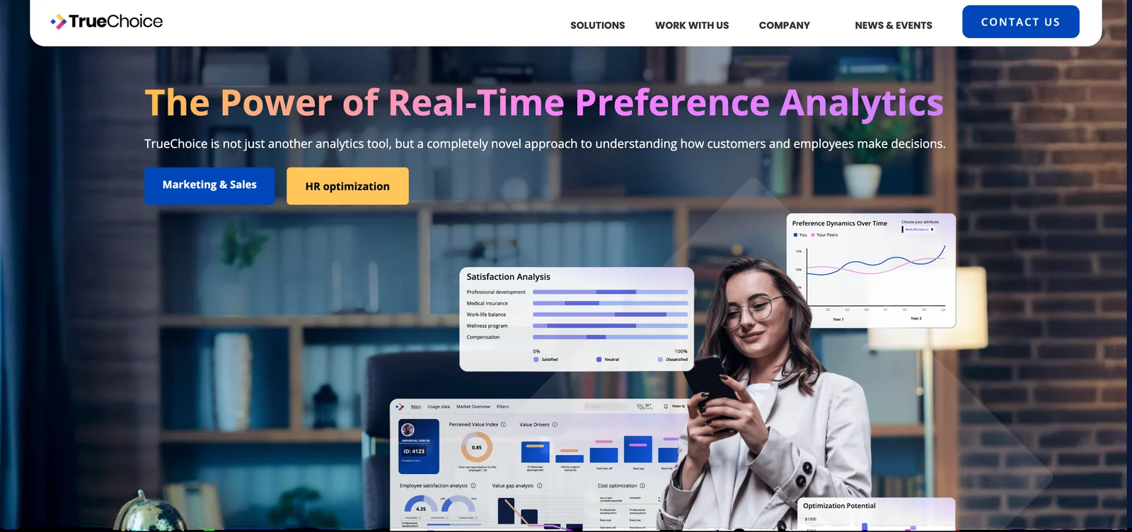 TrueChoice product screenshot built by Horizon Labs