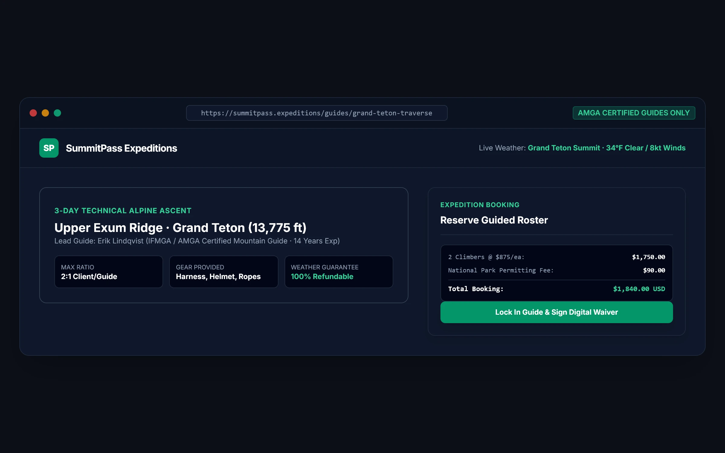 SummitPass Expeditions UI preview