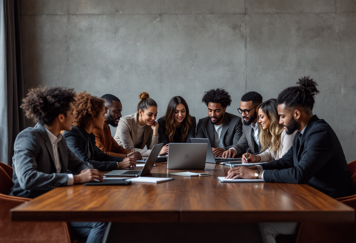 image of team discussion (for a hr tech)
