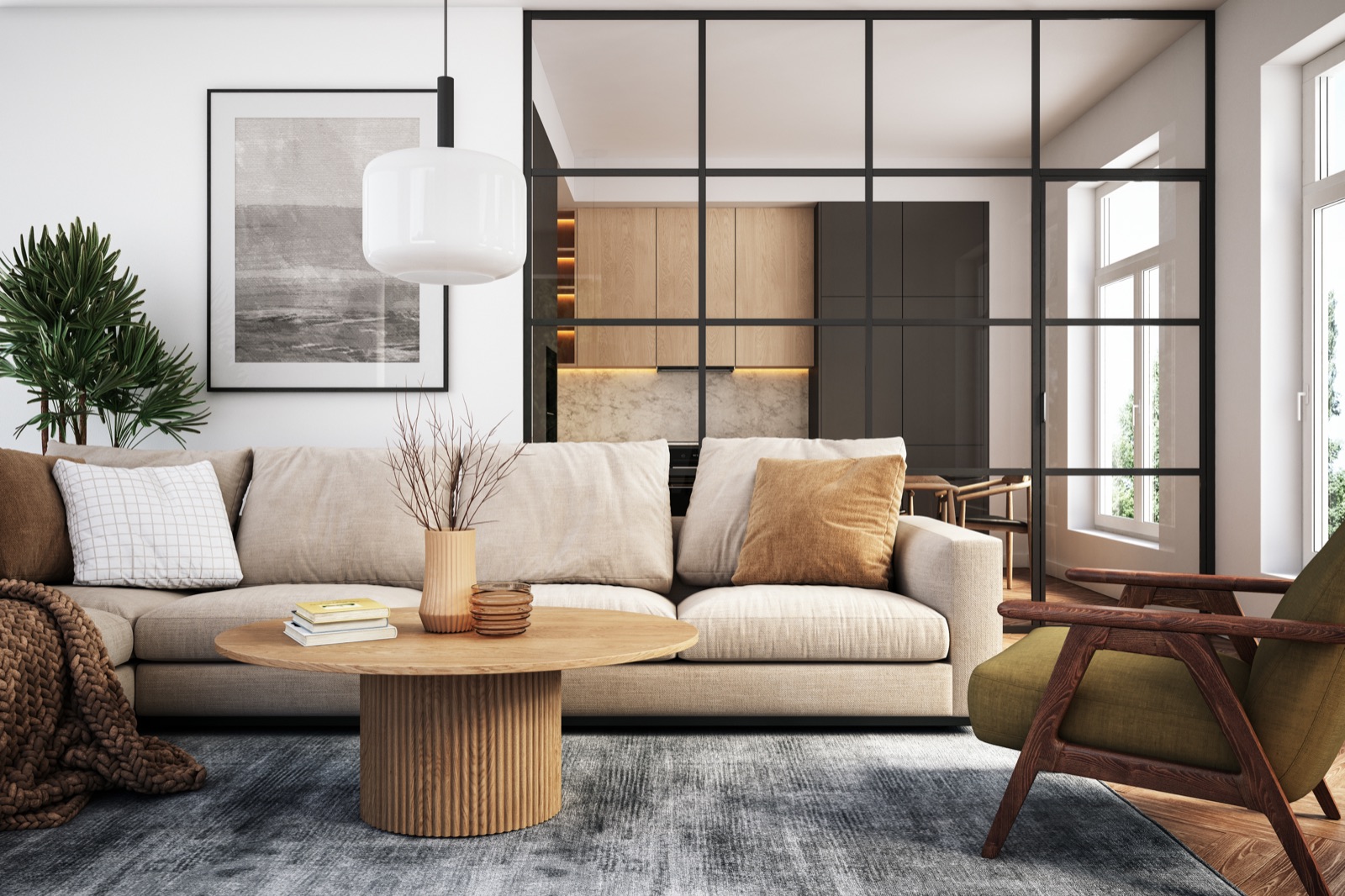 Open-plan living area in a Forté home