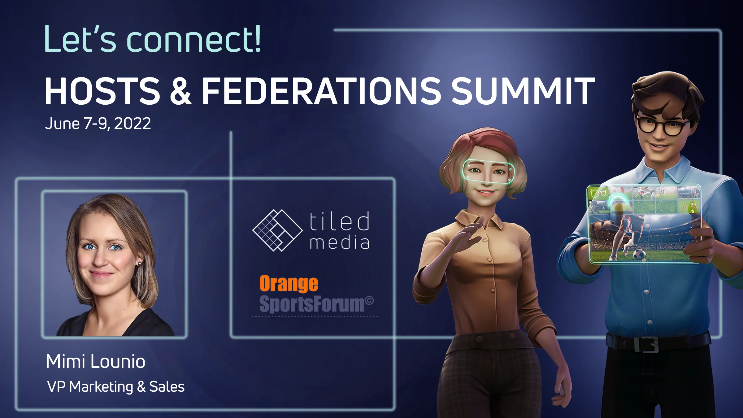 Hosts & Federations Summit banner with Mimi Lounio, 7-9 June 2022