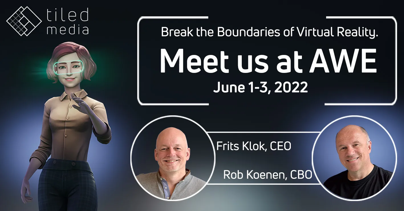 Banner: meet us at AWE, 1-3 June 2022, with Frits Klok and Rob Koenen