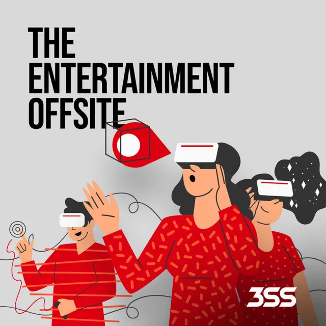 The Entertainment Offsite illustration with three people in VR headsets