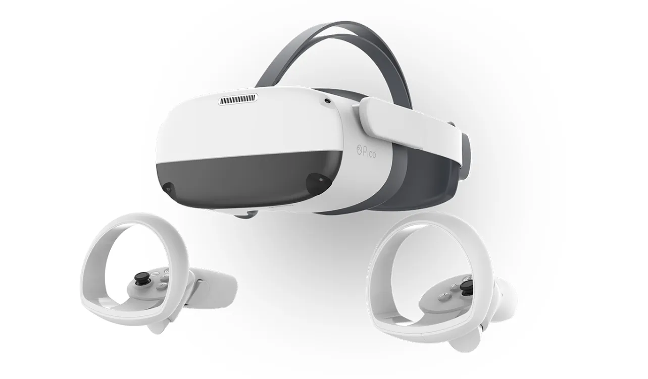 Pico Neo 3 headset with its two controllers