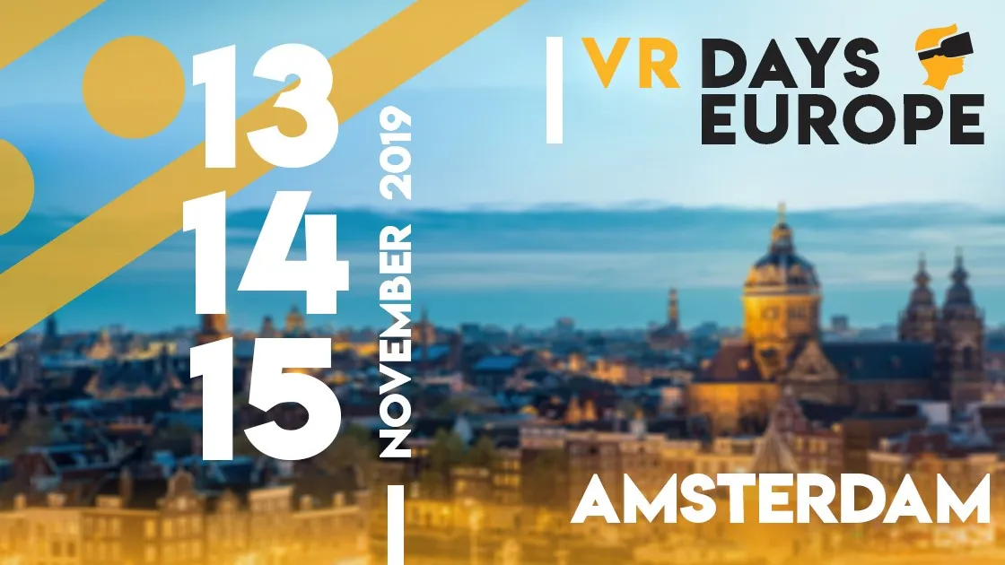 VR Days Europe banner, 13-15 November 2019 in Amsterdam