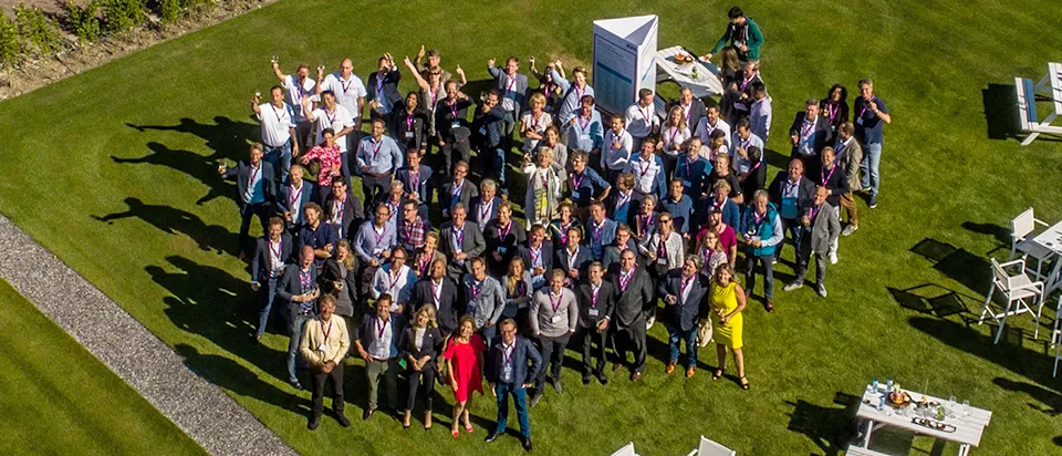 Aerial group photo of the SME Innovation Top 100 gathering