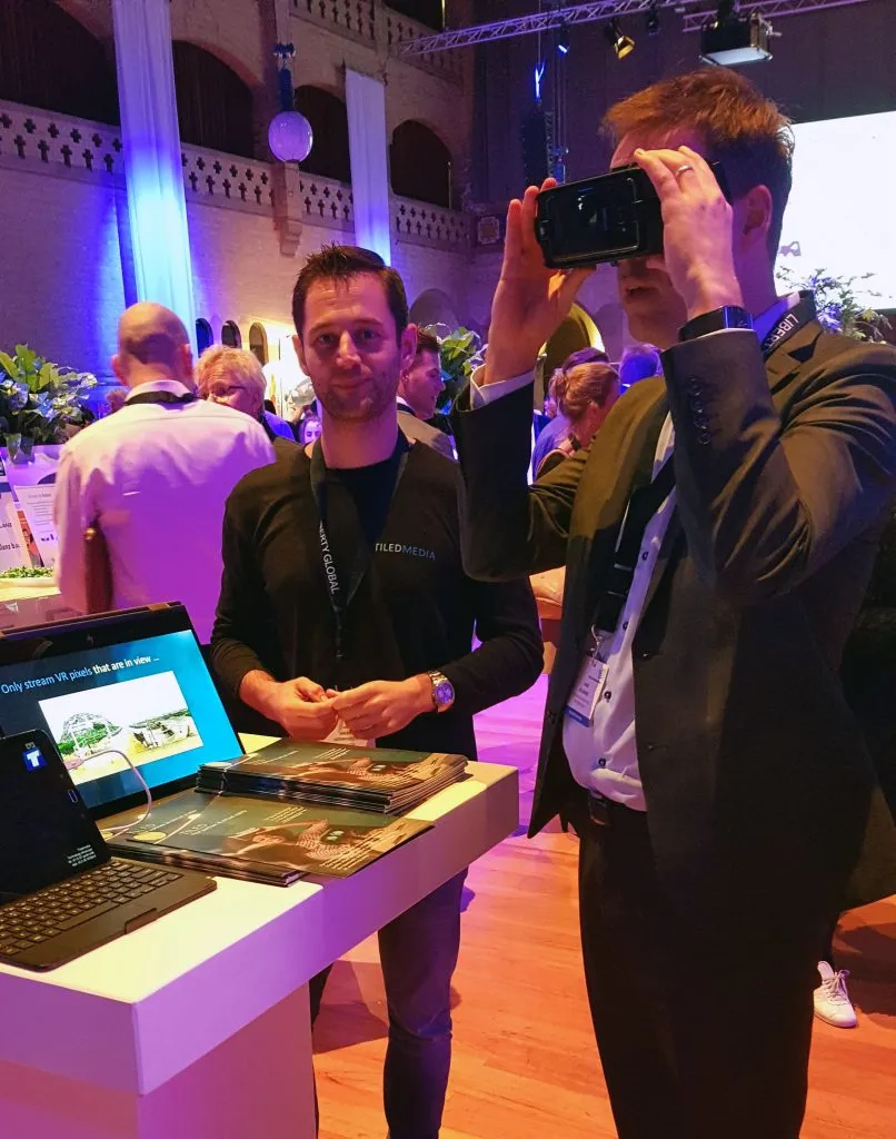 Visitors trying the ClearVR demo at CES Unveiled in Amsterdam