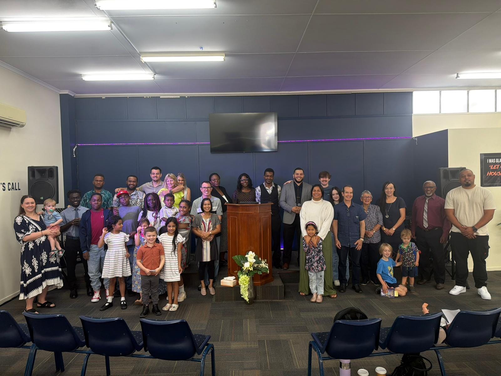 The PH Toowoomba Church congregation gathered together after a service