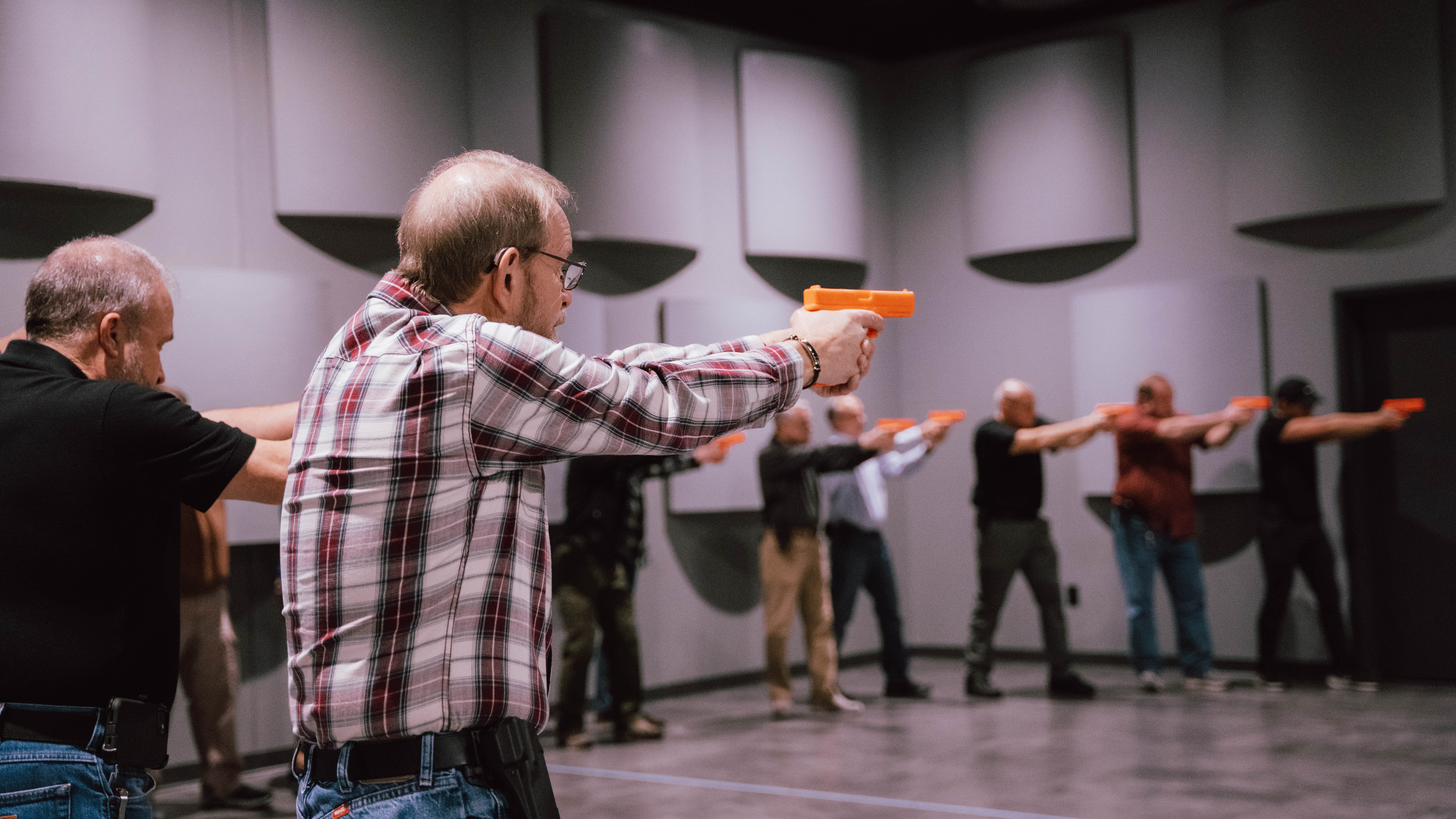 Church safety team training with equipment provided by Serving Protectors