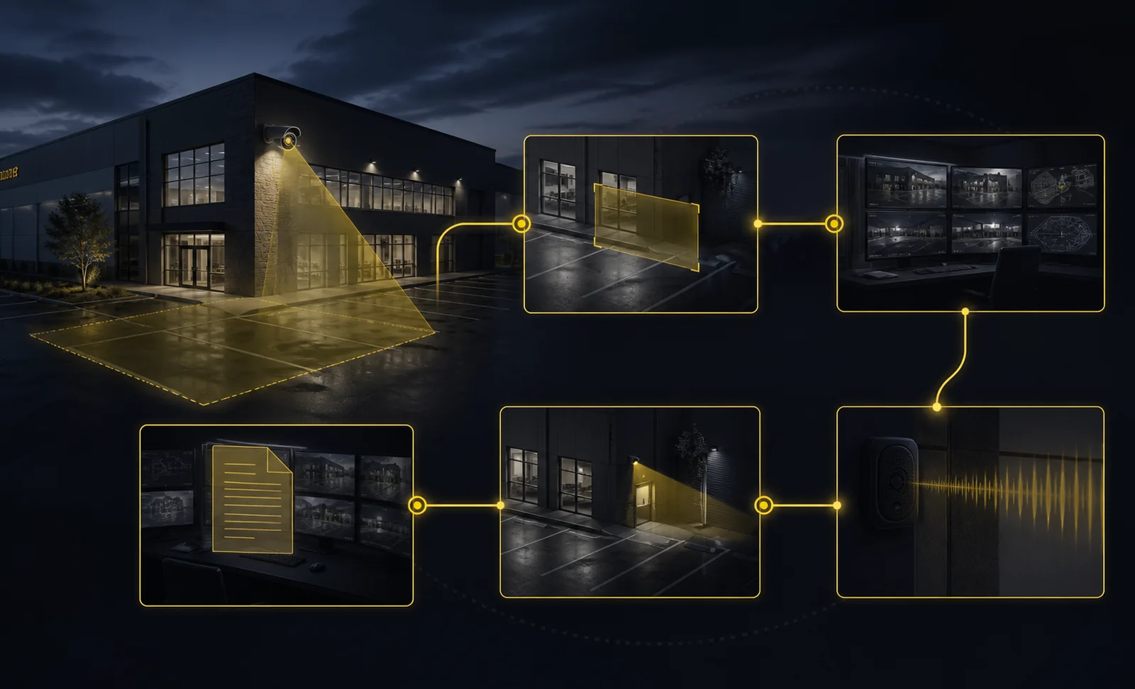Conceptual remote guarding response workflow