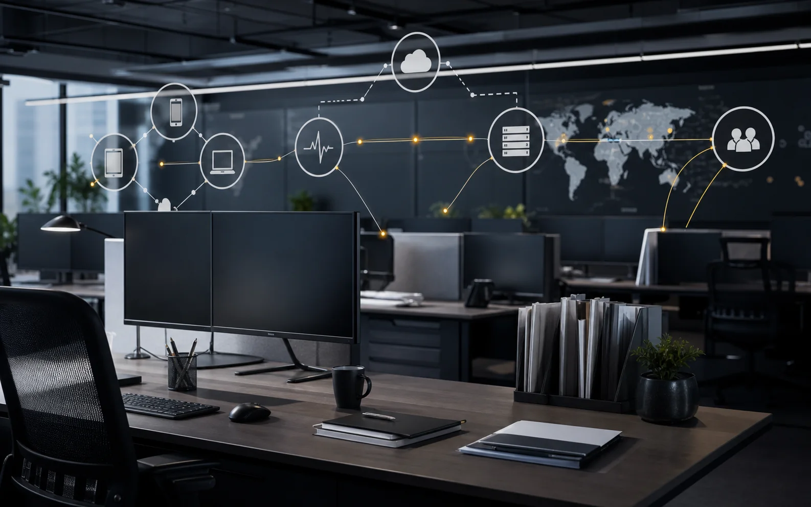 Conceptual managed IT monitoring and support workflow
