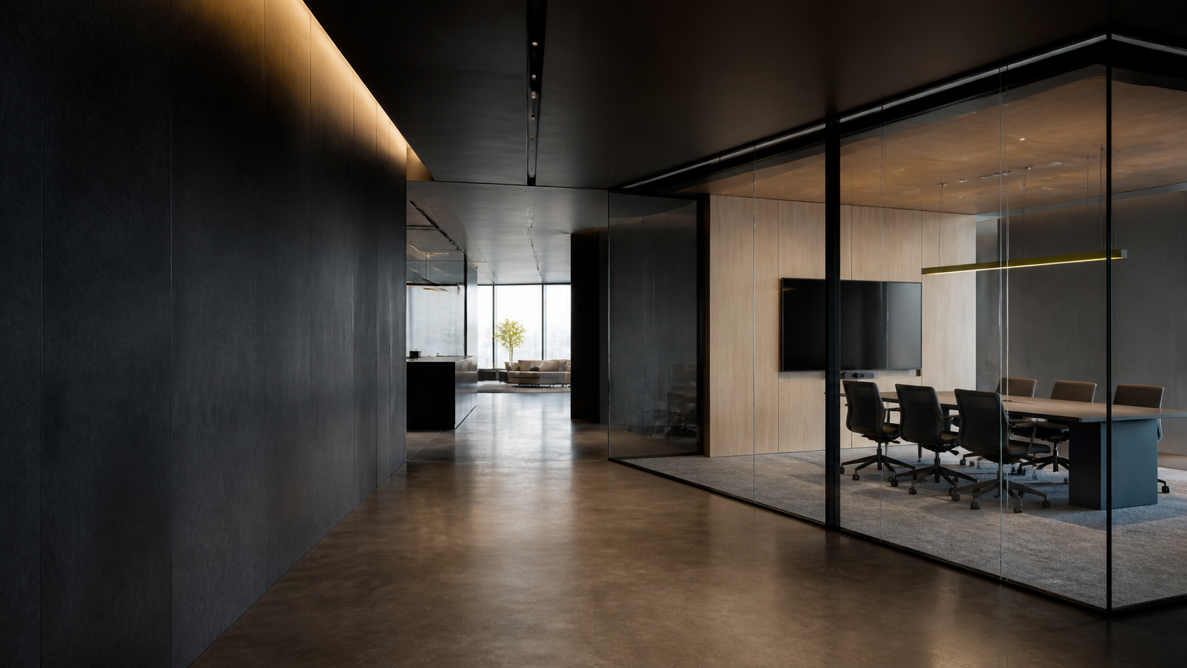 Conceptual corporate collaboration environment; not a photographed 210 Solutions customer project