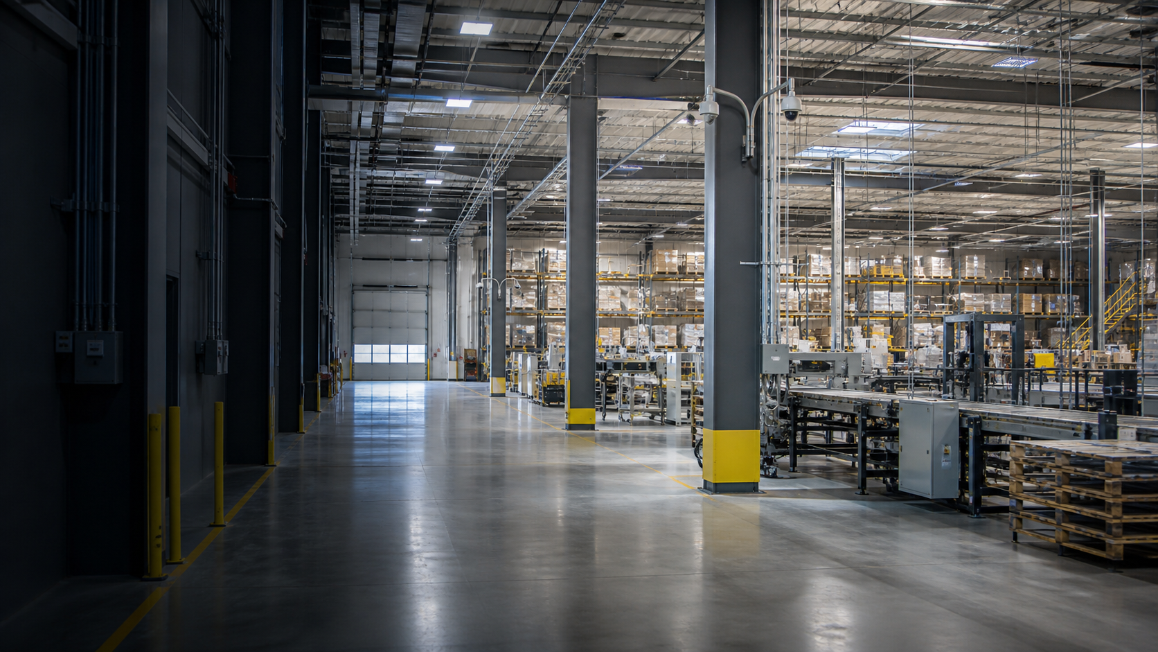 Conceptual modern manufacturing and distribution facility