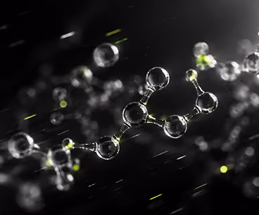Abstract 3D peptide molecule illustration