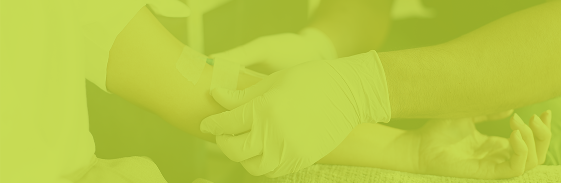 Applying a bandage after an IV or blood draw