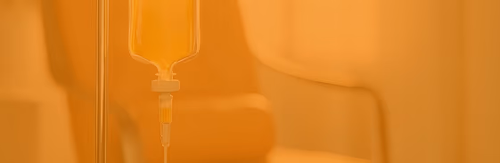 IV drip bag in a clinical setting