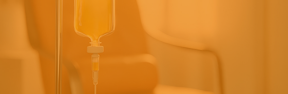 IV drip bag in a clinical setting
