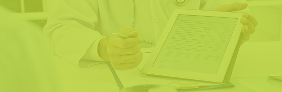 Doctor with a tablet and stethoscope